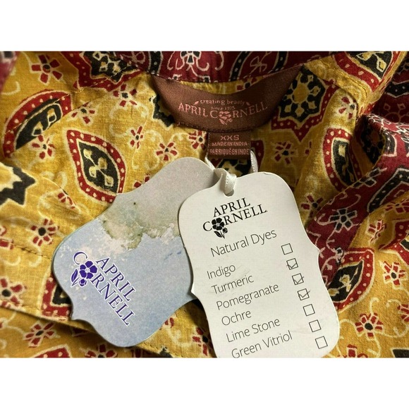 April Cornell NEW XXS Gold Curry Natural Dyed Tunic w/ Pockets - Picture 4 of 4